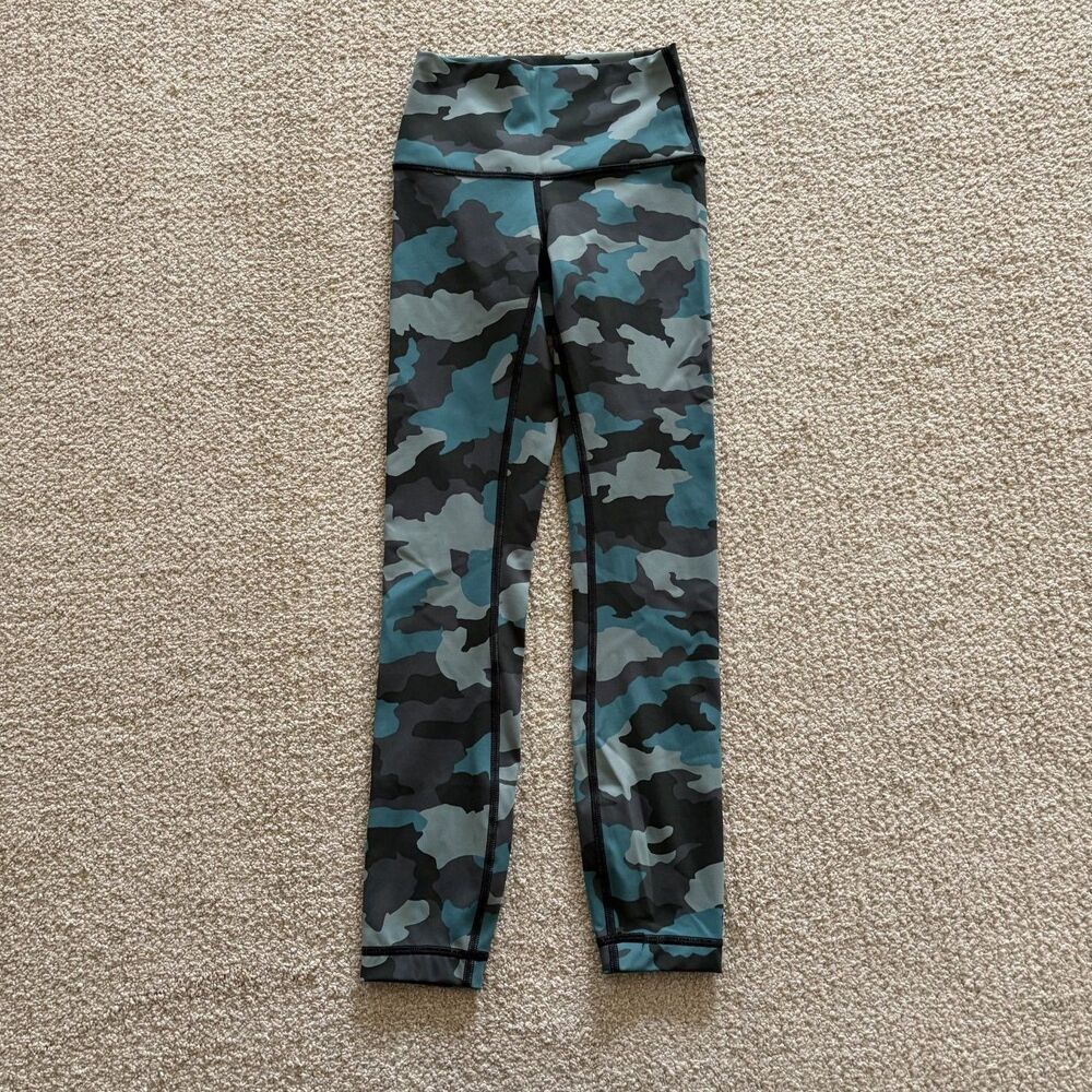 Lululemon Leggings Wunder Train High-Rise Tight Womens Size 0 Blue Body: Stretch